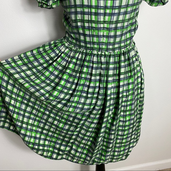 Alexander Berardi 100% Silk Gingham Prairie Dress 6 - Picture 9 of 12